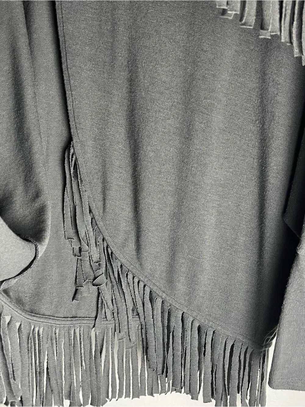 CHELSEA & THEODORE Fringe Cowl Wrap Sweater